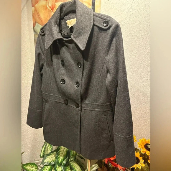 Michael Kors gray wool blend jacket/coat women’s size XL - Picture 3 of 16